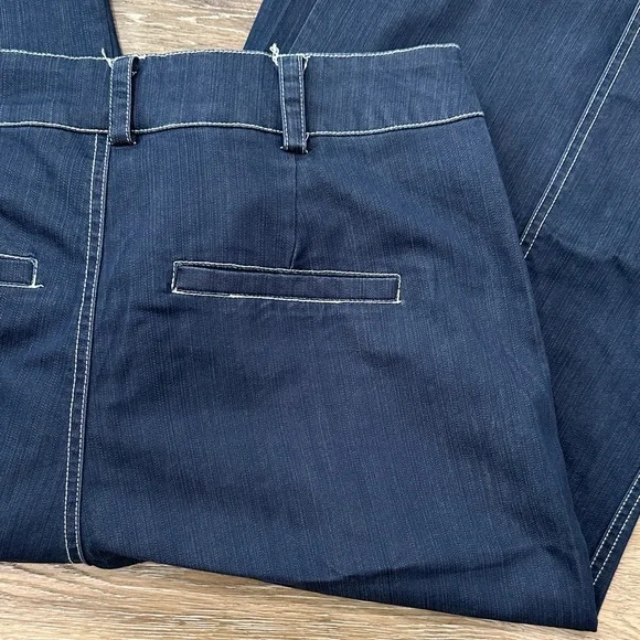 NY& Company Super Wide Leg Women's Jeans in Dark Blue - Picture 9 of 12